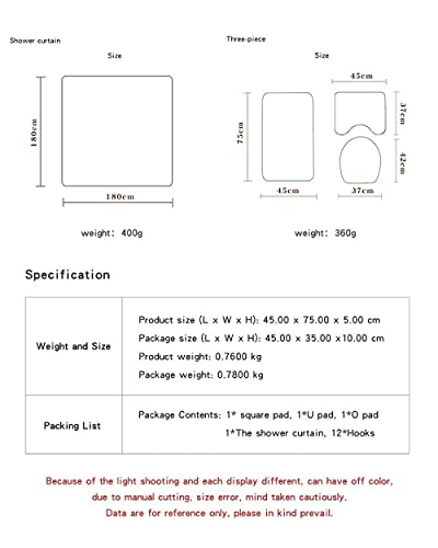 Claean-Acces-Home Badematte rutschfest Set Weihnachten Bedruckte Boden 4-teiliges Badezimmer-WC-WC-rutschfeste… – Bild 5