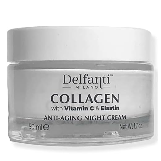 Delfanti-Milano • COLLAGEN with VITAMIN C & ELASTIN • Rejuvenating & Nourishing • Anti-Aging Night Cream • Face and Neck Moisturizer • Made in Italy
