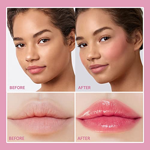 Erinde Clear Color Changing Blush Oil, Moisturizing Blusher For Cheeks And Lips Balm, Multi-Use Cream Liquid Blush Lip Gloss, Blendable Formula, Vegan & Cruelty-Free #TOP2