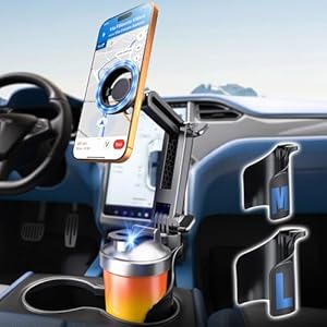 ELWEY Cup Holder Phone Holder, 2026 Upgraded 2 in 1 Cup Phone Holder for Car Cupholder with Dual Adjustable Bases for Universal Fit, Magsafe Car Mount, 360° Rotation, Compatible with All Smartphones