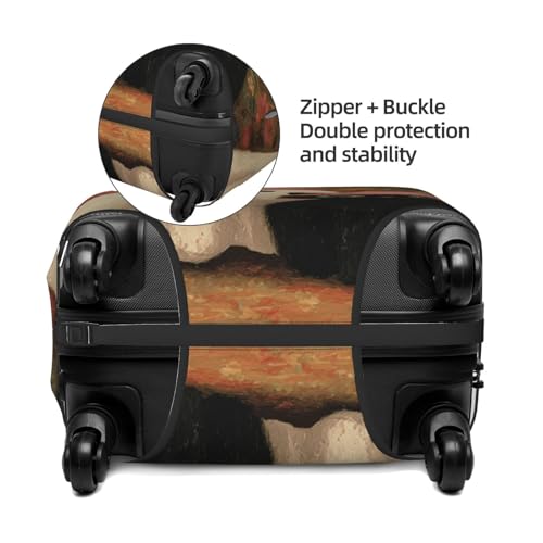 Pink Beanie Hat Ghost And Cat Elastic Travel Luggage Covers Dustproof Scratch-Resistant Suitcase Protector Fit 22-24 Inch2