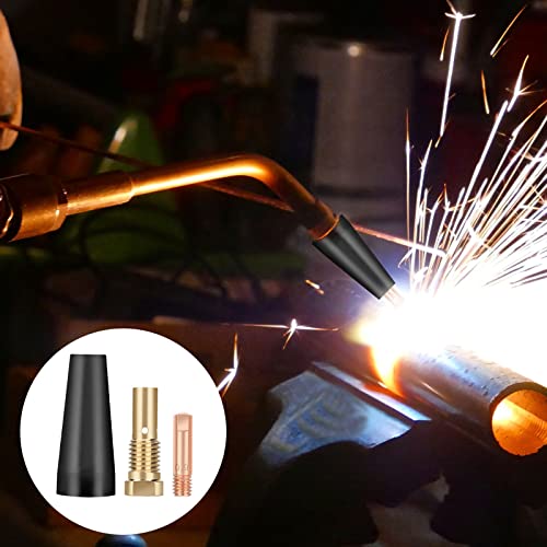 Sunjoyco 16 Pcs Flux Core Gasless Nozzle Tips Kit K3493-1, 0.035" Contact Tips & Gas Diffusers Mig Welding Gun Accessory Compatible With Century Fc90/80Gl Forney Titanium Lincoln Craftsman Chicago #TOP5
