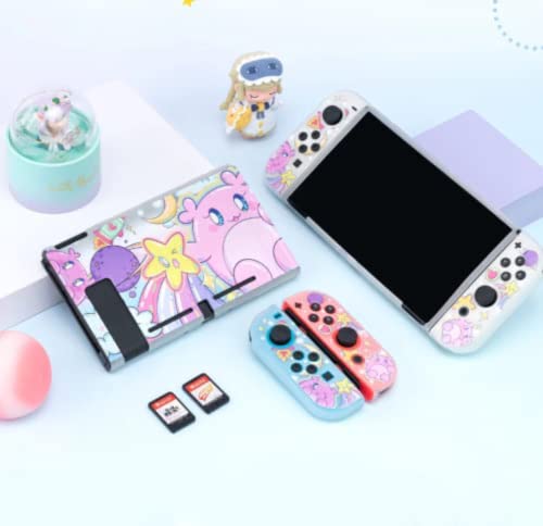 ENFILY Cute Kirby Case Compatible with Nintendo Switch, Dockable Case Cover, Ergonomic Soft TPU Grip