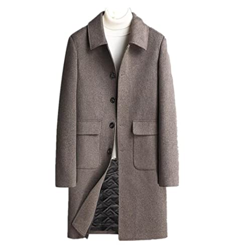[FIDEMM] ロングコート メンズ ステンカラーコート コート ウールコート 厚手 ピーコート アウター ウール混 Pコート 紳士 細身 通勤 冬