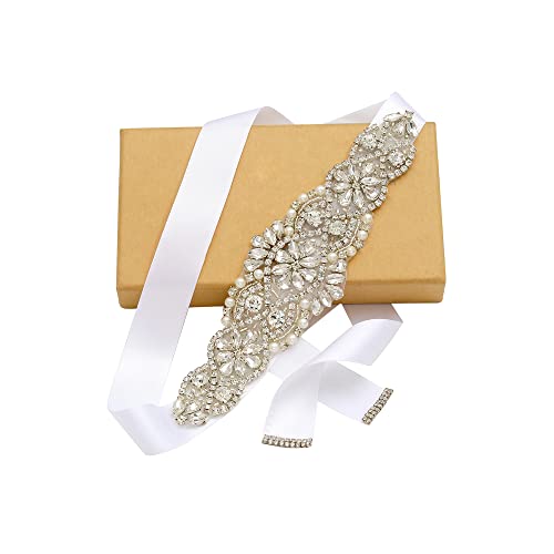 yanstar Handmade Bridal Belt Wedding Belts Sashes Rhinestone Crystal Beads Belt For Bridal Gowns