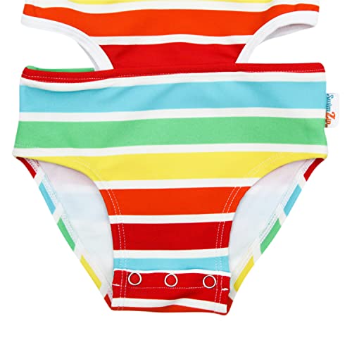 SwimZip Girls' Long Sleeve Rash Guard & 1-Piece Swimsuit - UPF 50 Sun Protection3