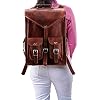Leather Backpack for Men | Handmade Vintage Brown Bag | Leather Brown Convitible Backpack | Messenger Laptop Backpack for Men | Sling Handbag for Men & Women