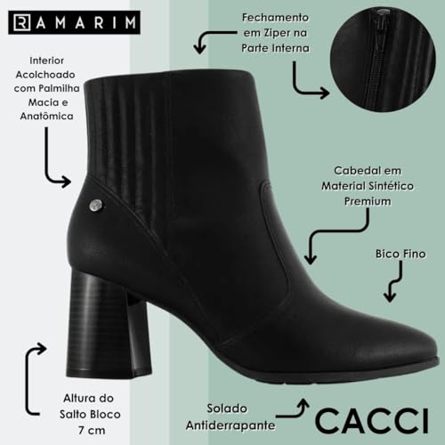 Bota Ankle Boot Ramarim 2395121 Original - Preto - 39
