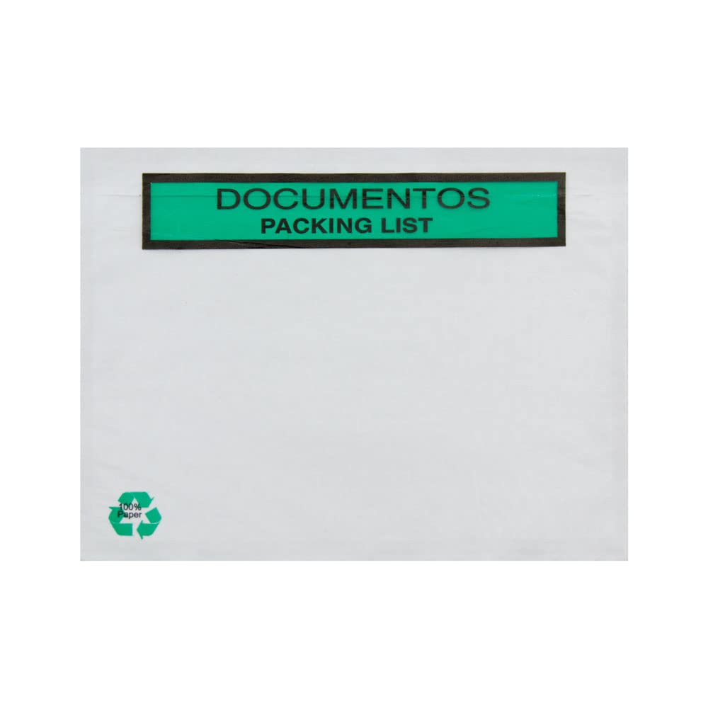 Bolsas Portadocumentos de Papel Transparente para Enviar Paquetes con Autocierre Adhesivo Fácil y Resistente. Bolsas para Embalaje de Correo y Envíos Seguros (100 UDS, 175x135)