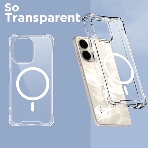 Image of Pikkme Back Cover for Vivo Y11 5G Mag-Safe Shockproof PC + TPU Protective Case Magnetic Support Bumper Case (Transparent Mag-Safe)