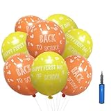 Back to School Decoration Balloon, Happy First Day of School Sign 1st Preschool Photo Prop for Kindergarten Classroom Welcome Teacher Student Party Favors Supplies Decor 100 Pack with 12