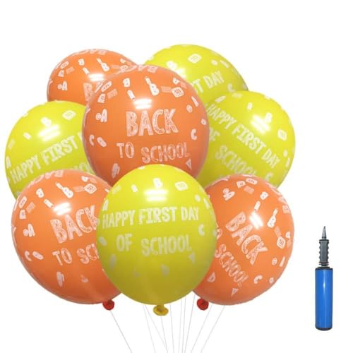Back to School Decoration Balloon, Happy First Day of School Sign 1st Preschool Photo Prop for Kindergarten Classroom Welcome Teacher Student Party Favors Supplies Decor 100 Pack with 12