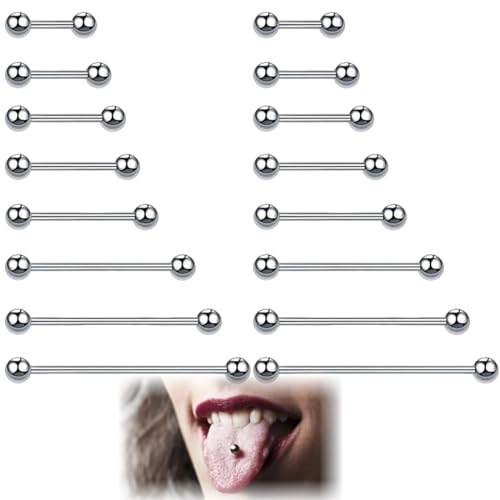 16 Piezas de Titanio anodizado Barras de Lengua de Acero