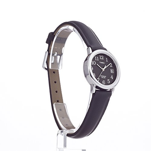 Timex Women's Easy Reader 25mm Watch – Silver-Tone Case Black Dial with Black Leather Strap by Timex - Image 5