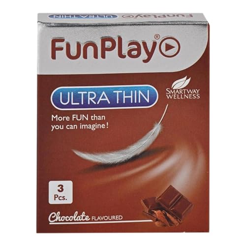 Image of FunPlay Ultra Thin Chocolate Flavoured Condoms - 3 Pcs | Premium Latex for Men | Ultra Sensitive Feel | Discreet & Safe Protection | Smooth Lubricated Flavoured Condoms
