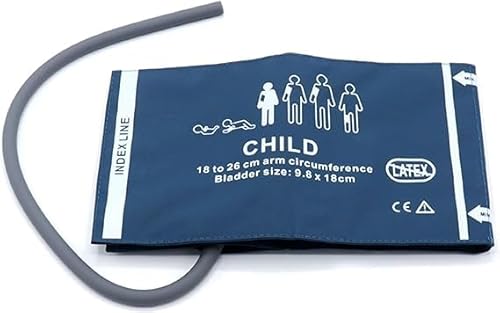 Brazalete universal NIBP para niños pediátricos, 18-26 cm, tubo único, reutilizable, PU, repuesto para presión arterial, sin conector