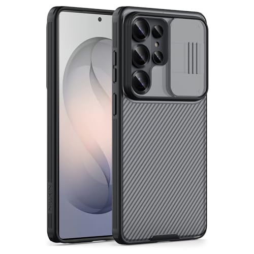 Image of Nillkin for Samsung S26 Ultra Case with Slide Camera Cover [Upgraded Camera Lens Protection] [Hard PC+Soft TPU Bumper+Air Cushions] Slim Shockproof Phone Case for Galaxy S26 Ultra, Transparent Black