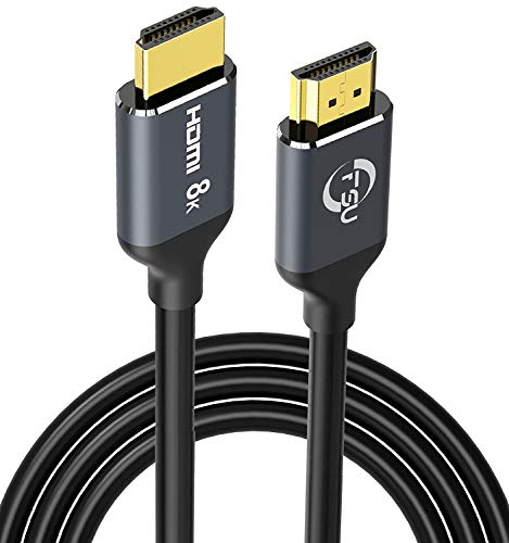 FSU 8K HDMI 2.1 Cable 15FT, 48Gbps High Speed HDMI Cord, 8K@60Hz Ultra HD, 4K@120Hz, 144Hz eARC HDR10 4:4:4 HDCP 2.2&2.3, Compatible Laptop/Projector/Monitor/Fire TV Playstation 5/PS4/Xbox One