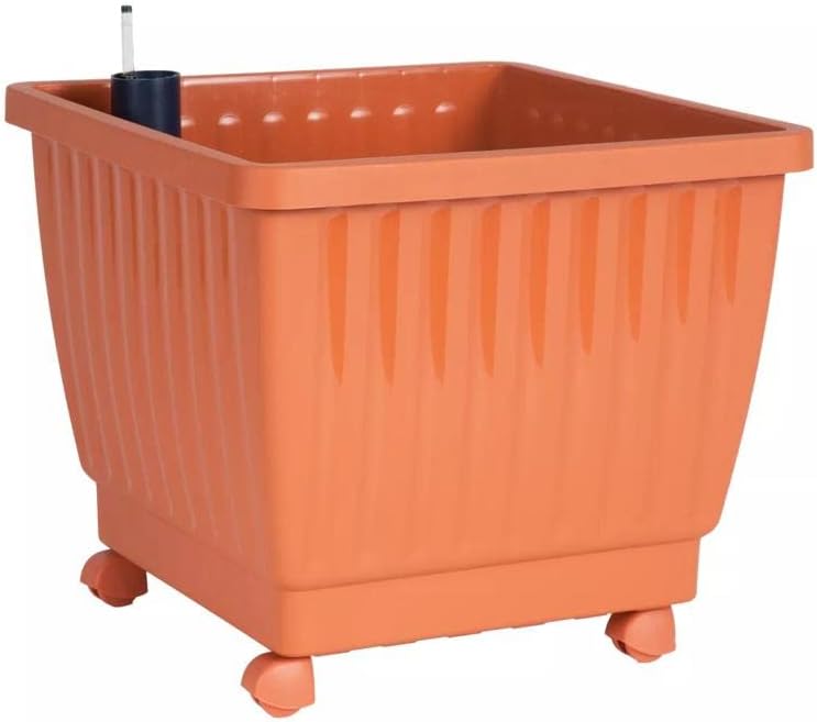 17" SelfWatering Rolling Planter, Terra Cotta Patio