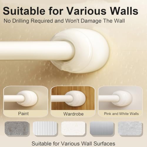 Tringle rideau acier inoxydable extensible 150-220 cm beige - 8