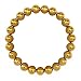 BRCbeads Gemstone Bracelets Hematite Coated Gold Enhance Color Birthstone Handmade Healing Power Crystal Beads Elastic Stretch 10mm 7.5 Inch with Gift Box Unisex