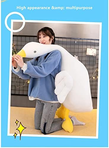 Aunaeyw Oversized White Goose Weighted Plush, Cute Duck Plush Stuffed Animal Throw Plushie Doll Birthday Gift for Adult Kids Boys Girls (White Big Eyes , 65cm )