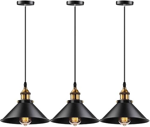 Miniatura 6 de Lámpara colgante industrial retro loft gota lámpara de techo vintage luces colgantes hogar cocina isla accesorios de iluminación negro Lámparas