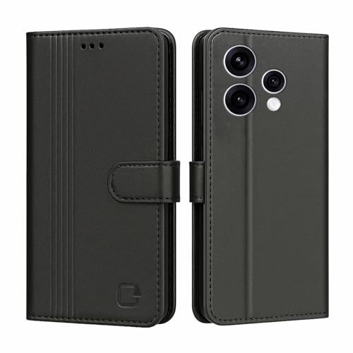 Image of AIBEX Shock Proof Flip Compatible for Oppo Reno 15 5G Flip Cover Leather Finish | Inside TPU with Card Pockets | Wallet Stand | Complete Protection Flip Case Black