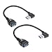 UCEC SHORT SuperSpeed USB 3.0 Extension Cable - A Left & Right Angle - Male to Female - Pack of 2
