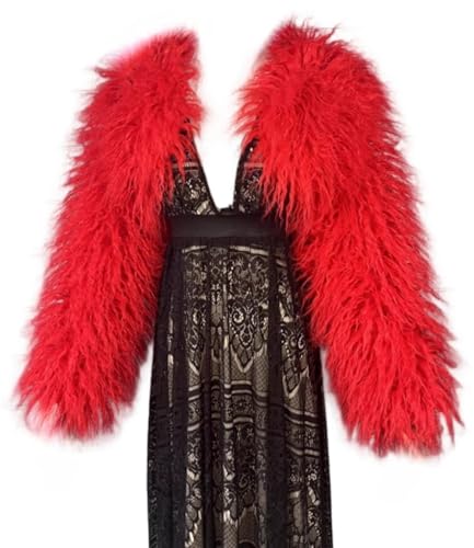 LISHUVICKSIONSTU Women's Fluffy Faux Fur Mini Cropped Jackets Outwear,Shaggy Super