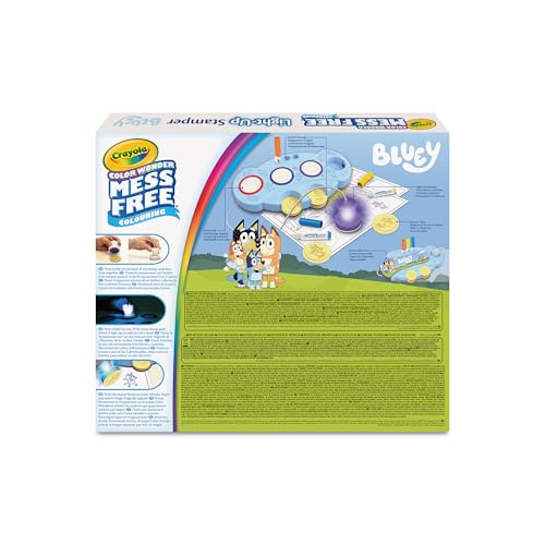 Crayola Bluey Color Wonder Magic Light-Up Stamper | Includes 10 Bluey Stamps, 3 Markers, Stickers & 18 Colouring Pages | Magic Colouring Fun For Kids Ages 3+ - 4