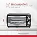Holstein Housewares 4 Slice Countertop Toaster Oven with 60 Minute Timer Includes Pan and Wire Rack, Perfect for Baking, Broiling, and Toasting Compact Design in Sleek Black for Convenient Kitchen Use
