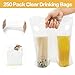 Cheardia 250 Pack Handle Drinking Poly Bags, Portable 2 Cup Plastic Packaging Drinking Bags Carrier Holder for Delivery Beverage, Coffee, Juice, Stores, 11.8 x 3 x 10.8 Inch - Clear