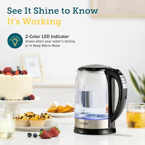 Cosori Electric Kettle Temperature Control with 6 Presets, 60min Keep Warm 1.7L Electric Tea Kettle & Hot Water Boiler, 304 Stainless Steel Filter, Auto-Off & Boil-Dry Protection, BPA Free, Black by Cosori - Image 5
