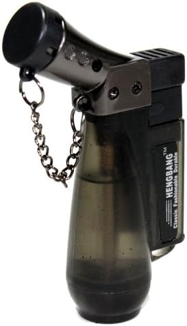 Transparent 45 Degree Angle Single Flame Refillable Butane Torch Lighter 3 1/2 Inch