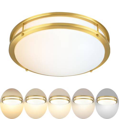 Wheatronic 18 inch Ceiling Light Fixture Flush Mount Gold, 36W