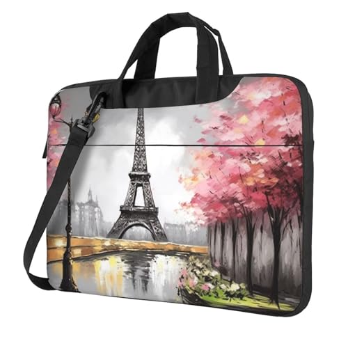 Bolso para portátil para hombre y mujer con asa y estampado original de la Torre Eiffel