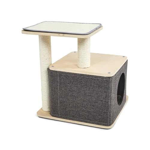 Boîte pour chat avec plateforme à griffer et grand coussin doux - 7