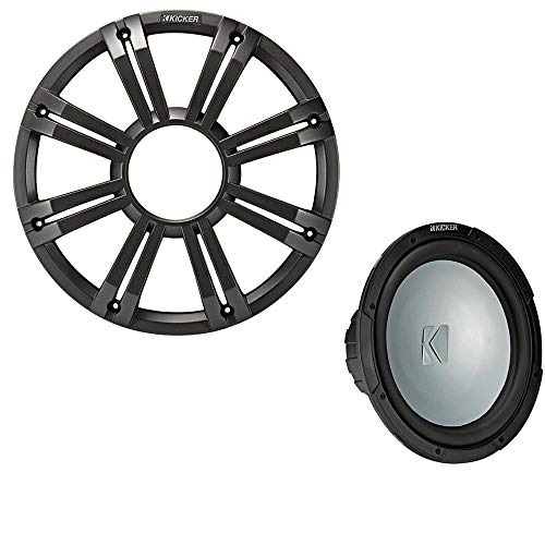 KICKER 45KMF104 10 Inch LED Marine Subwoofer in Charcoal 4 Ohm Each (FreeAir)