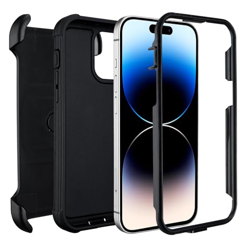 Saiboro for iPhone 14 Pro Max Case with Belt Clip Holster,Shockproof Heavy Duty Rugged with Stand,2 Layers of Sturdy,Anti-Drop,for Protective Phone Case iPhone 14 Pro Max Cases Black by Saiboro - Image 4