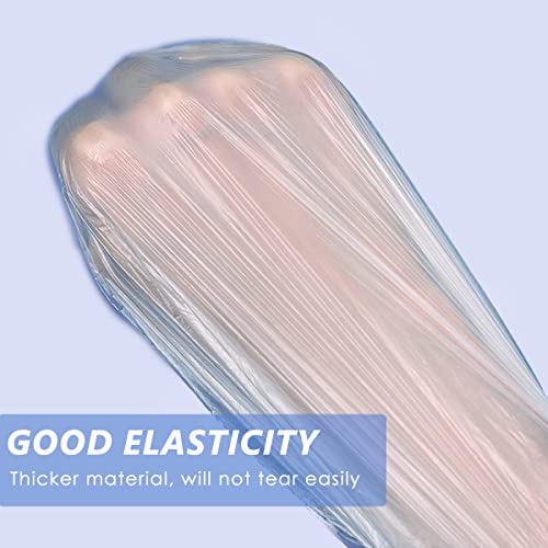 Aquior Shower Cap Disposable, 50 Pcs Bath Caps Larger Thick Clear Waterproof Plastic Elastic Hair Bath Caps For Women, Hotel Travel Essentials Accessories Deep Conditioning Hair Care Cleaning Supplies #TOP2