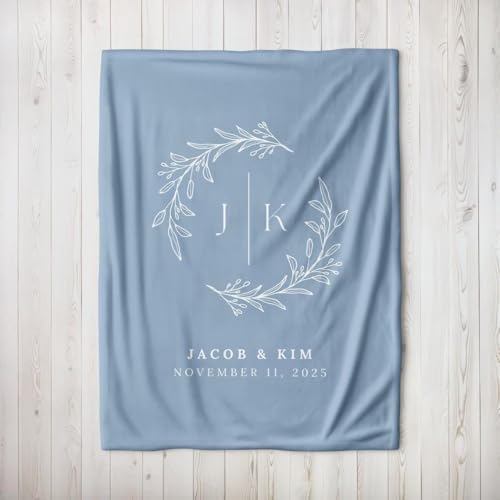 Personalized Couple Throw Blanket Custom Wedding Gift for Wife Husband