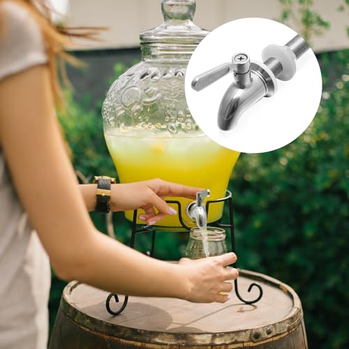 1er Pack Edelstahl Zapfhahn für Getränkespender, Edelstahl Getränkespender Ersatzzapfhahn, Bierzapfhahn für Zuhause Party