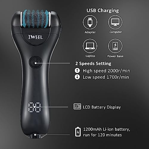 Electric Foot Callus Remover, Rechargeable Portable Electronic Foot File Pedicure Kit - Image 2