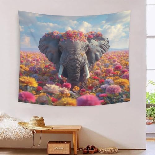 Tapisserie éléphants 3D pour créer une ambiance évasion et nature