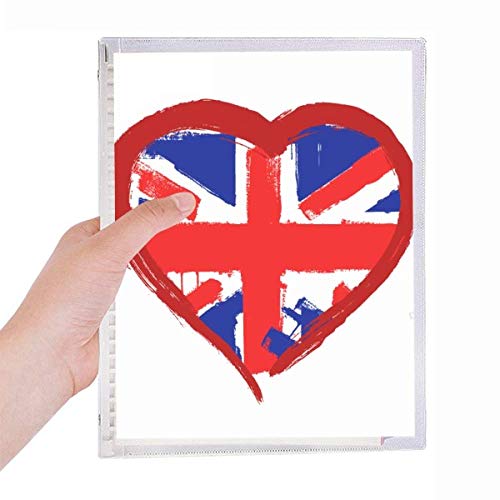 Carnet de notes à spirale Angleterre bloc-notes rechargeable ligné Love Heart UK
