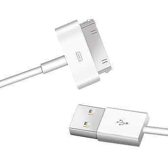 Apple MFi Certified 30-Pin to USB Cable for iPhone 4/4S, iPad 1/2/3, iPod Classic/Touch/Nano Charging & Sync