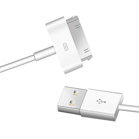 Apple MFi Certified 30-Pin to USB Cable for iPhone 4/4S, iPad 1/2/3, iPod Classic/Touch/Nano Charging & Sync