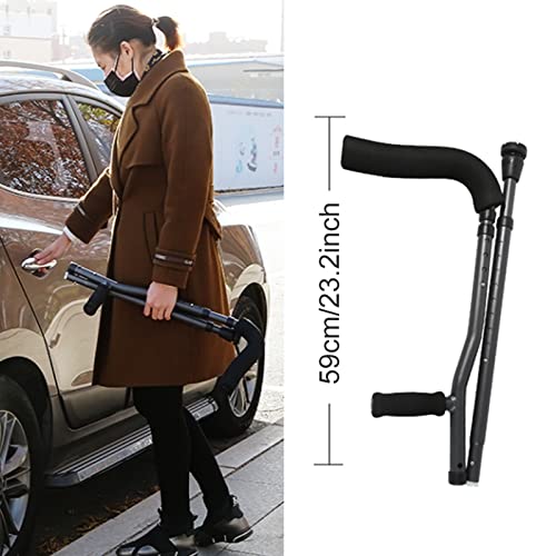 Muletas para axilas para adultos resistentes (par), muleta médica portátil plegable en forma de F, muletas ergonómicas de aluminio livianas para jóvenes/adultos/adultos altos