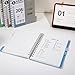 FLYING EAGLE Small 5 Subject Notebook College Ruled Spiral Notebook 5x7 with Dividers Tabs Waterproof Plastic Cover Thick Paper Notebooks for Work School, Blue